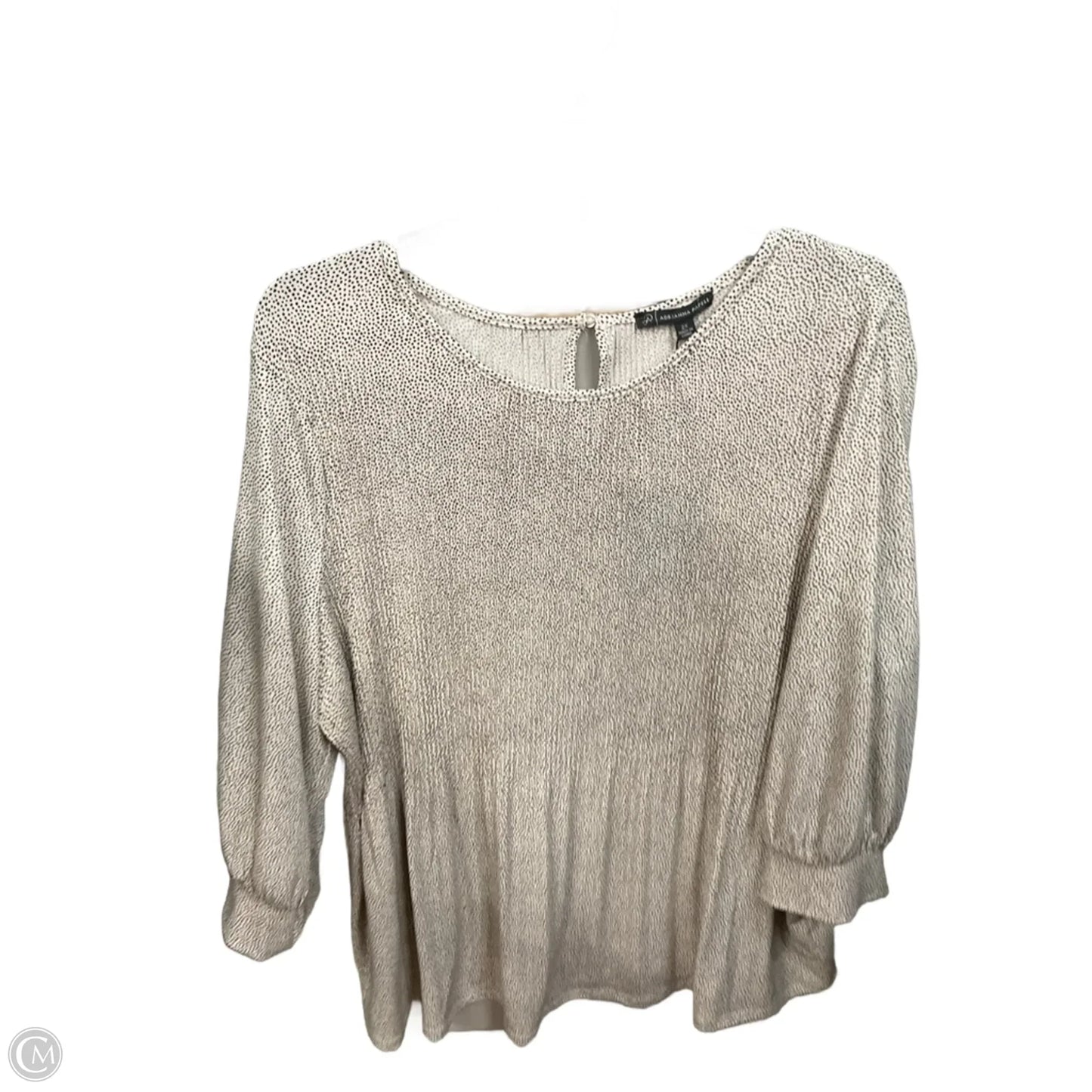 Top Long Sleeve By Adrianna Papell In Black & Cream, Size: 2x
