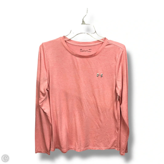 Athletic Top Long Sleeve Crewneck By Under Armour In Pink, Size: L