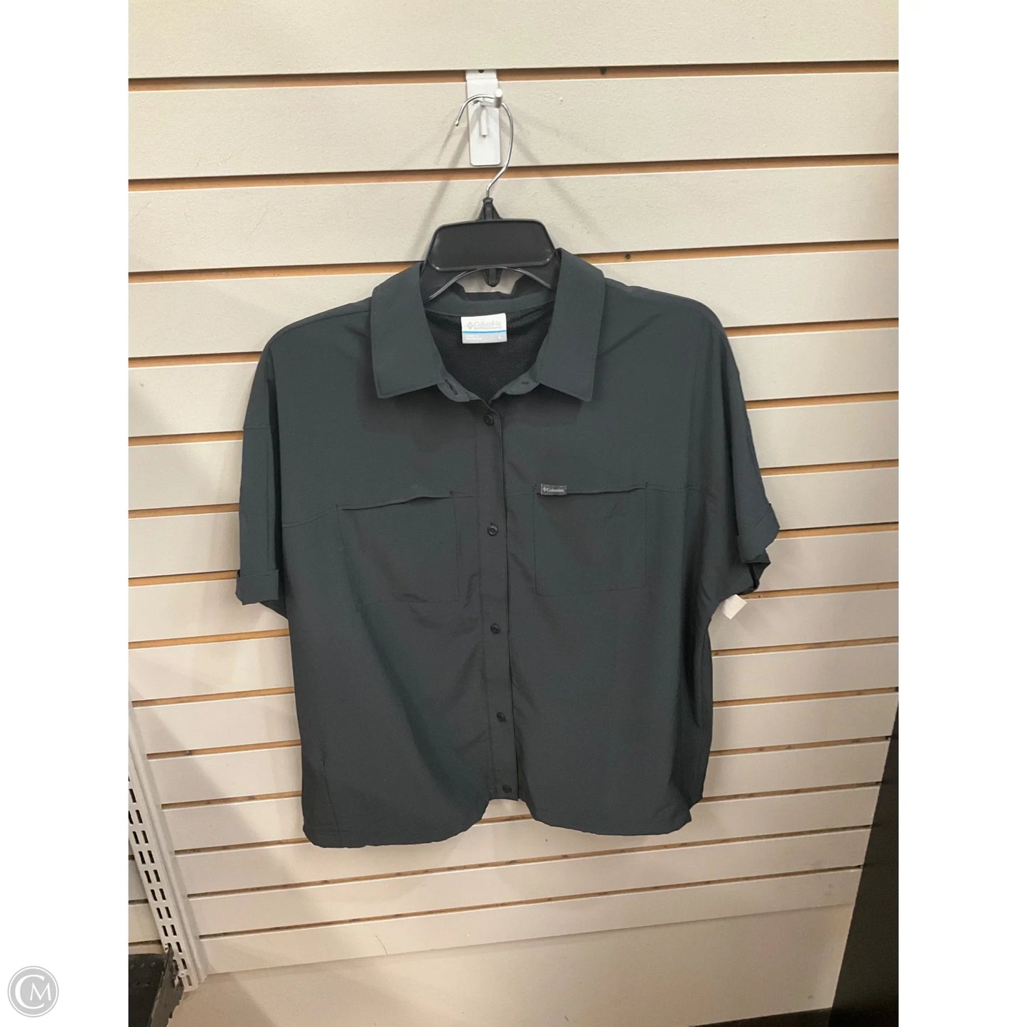 Athletic Top Short Sleeve By Columbia In Black, Size: L