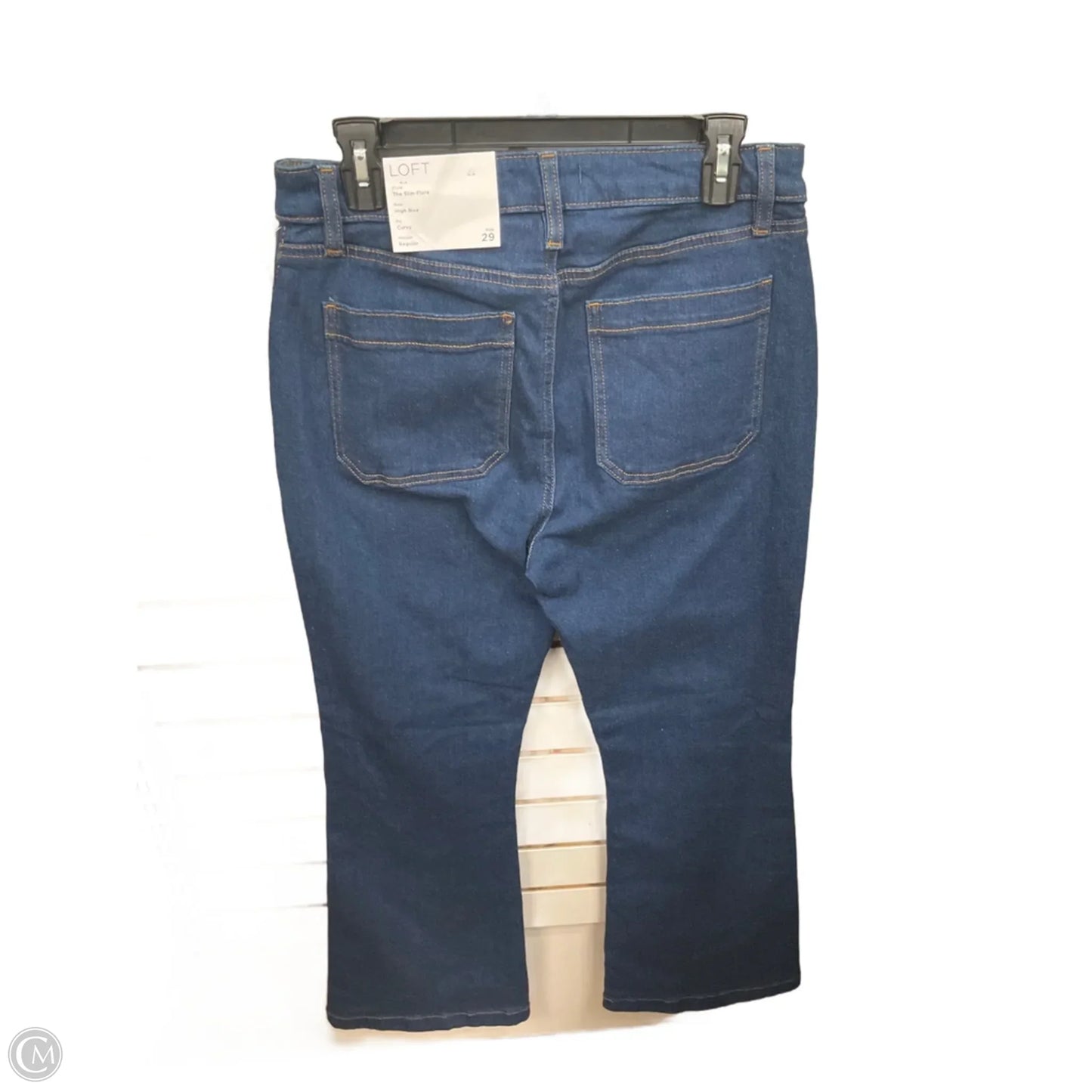 Jeans Flared By Loft In Blue Denim, Size: 8