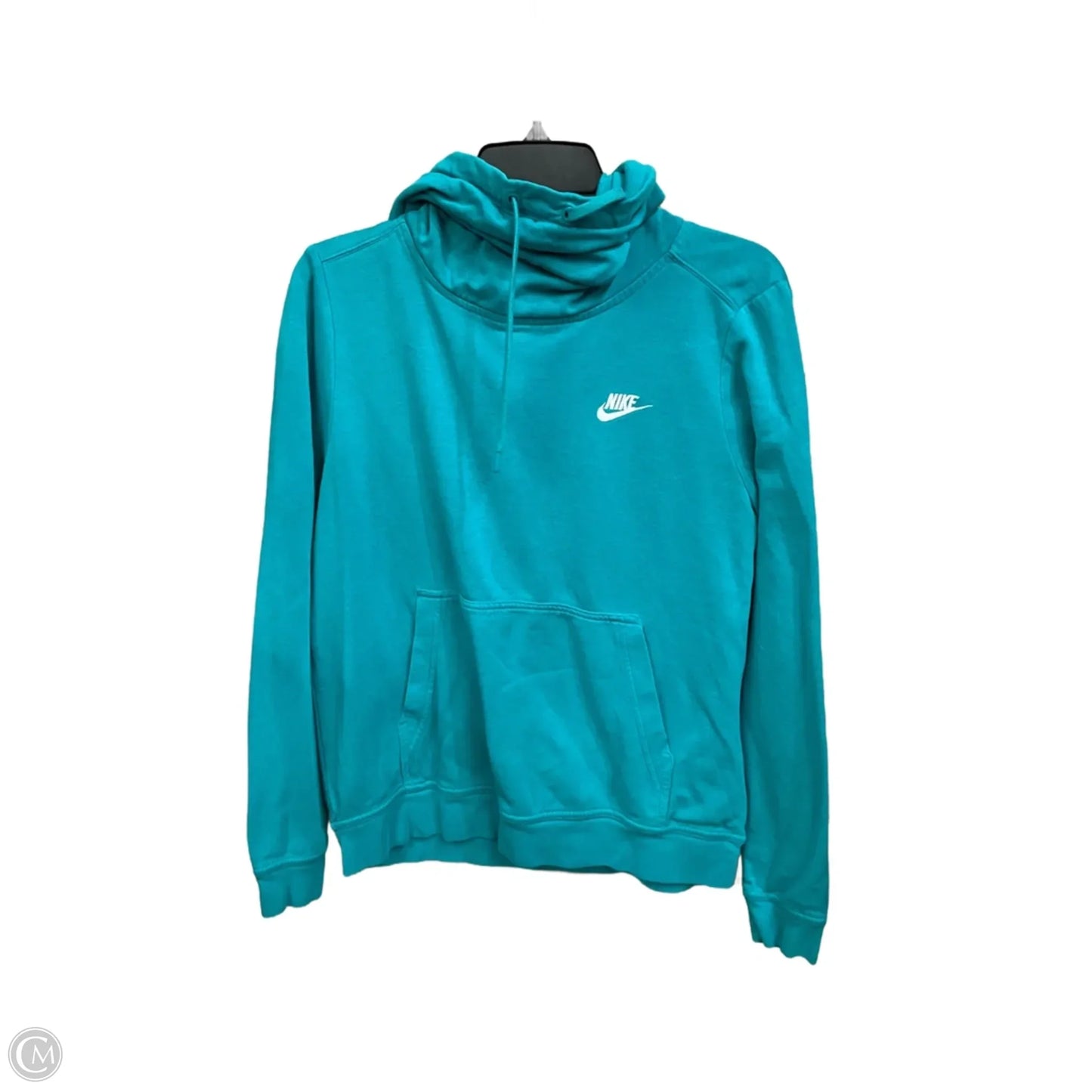 Athletic Sweatshirt Hoodie By Nike Apparel In Teal, Size: M