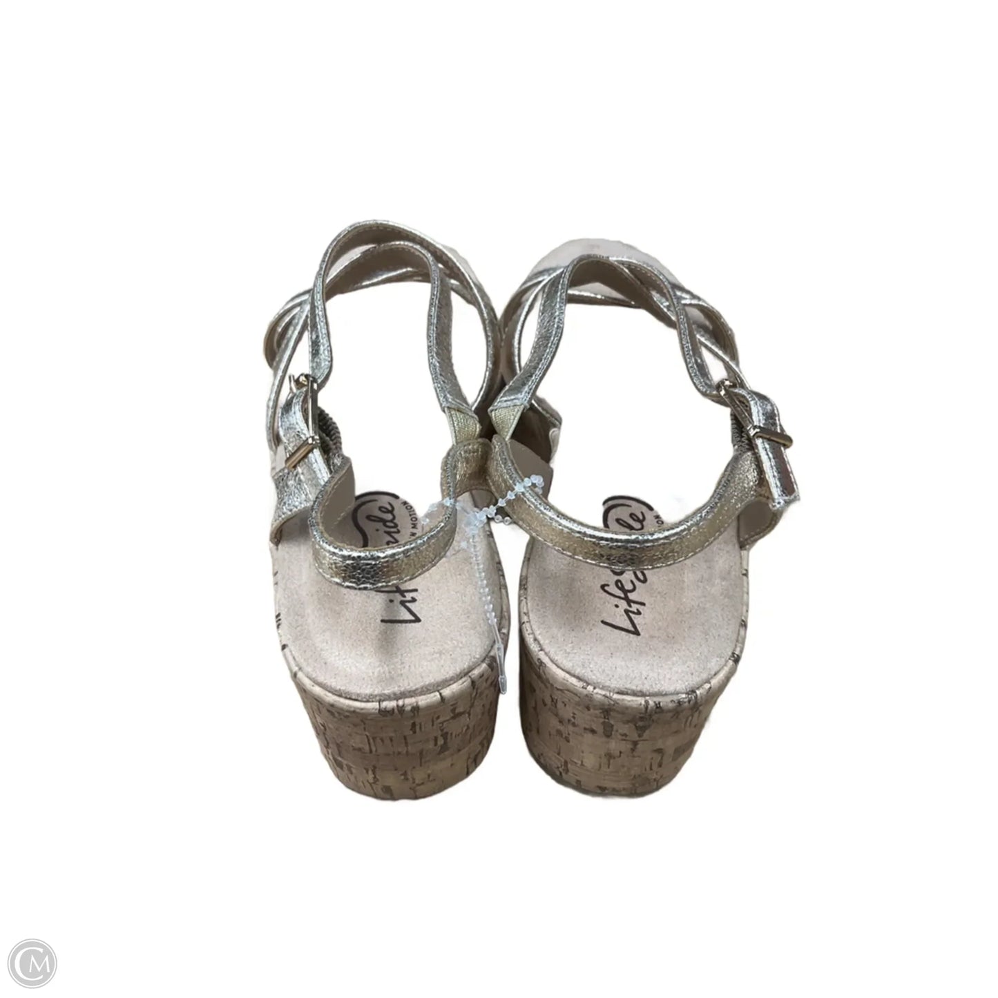 Sandals Heels Wedge By Life Stride In Multi-colored, Size: 8.5