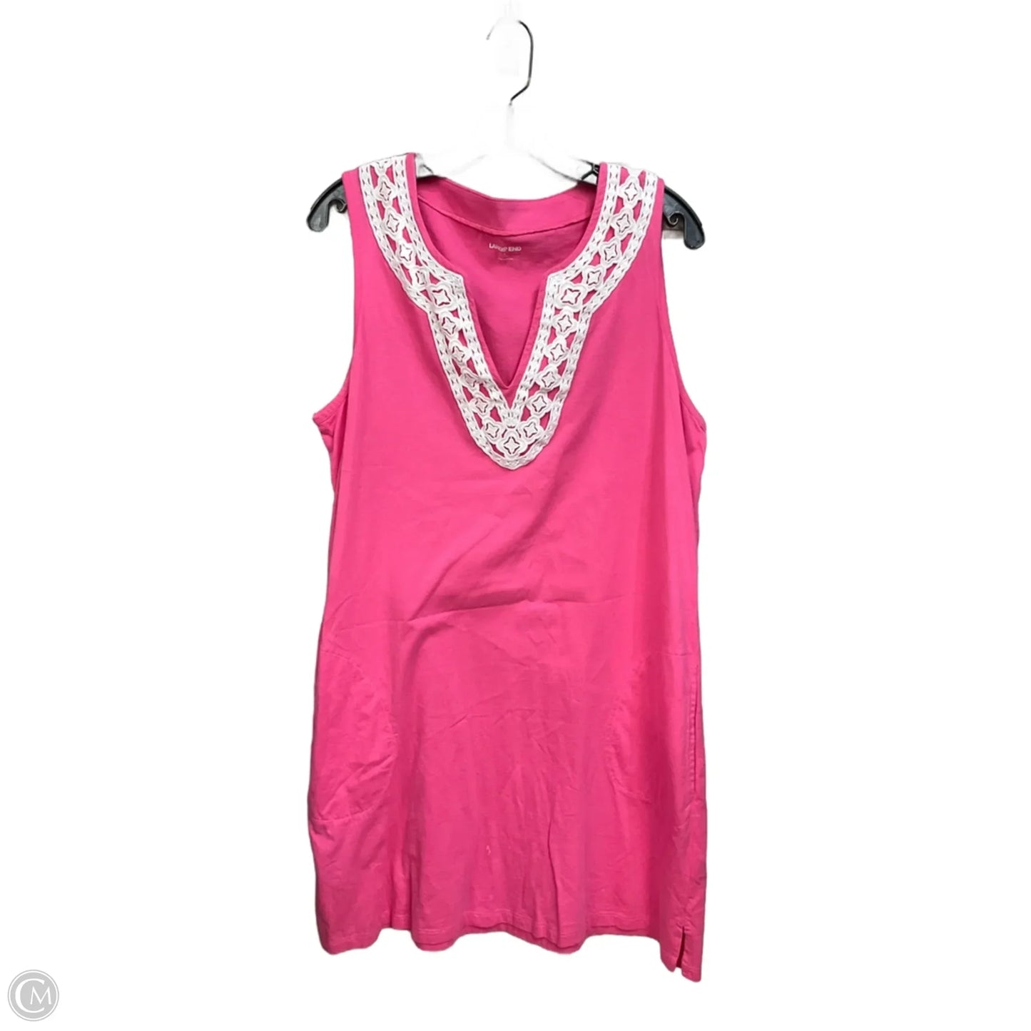 Dress Casual Midi By Lands End In Pink, Size: L