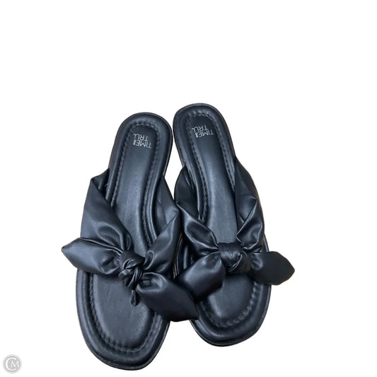 Sandals Flip Flops By Time And Tru In Black, Size: 8