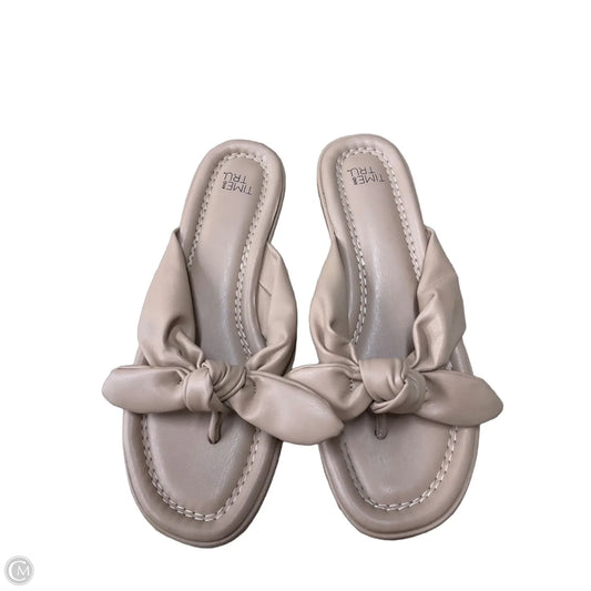Sandals Flip Flops By Time And Tru In Tan, Size: 8