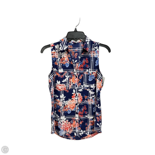Blouse Sleeveless By Express In Floral Print, Size: Xs