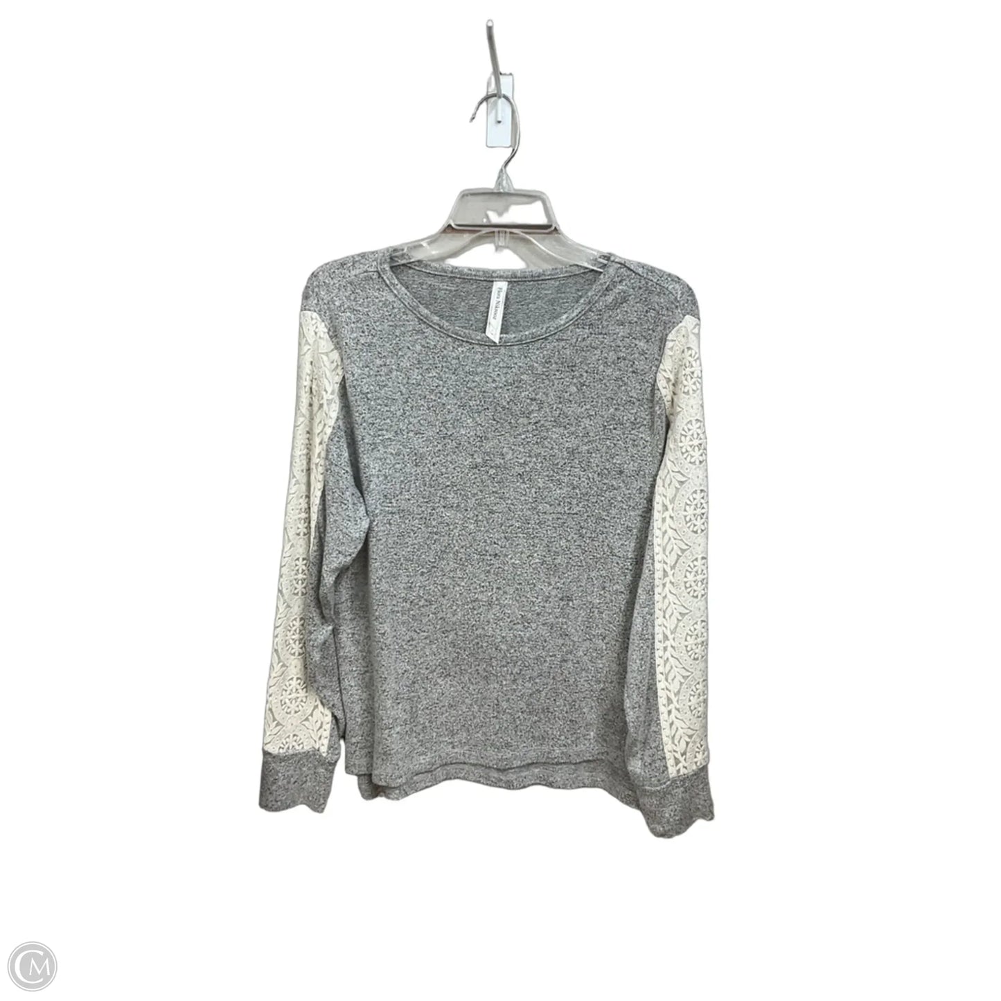 Top Long Sleeve By Flora Nikrooz In Grey & White, Size: S