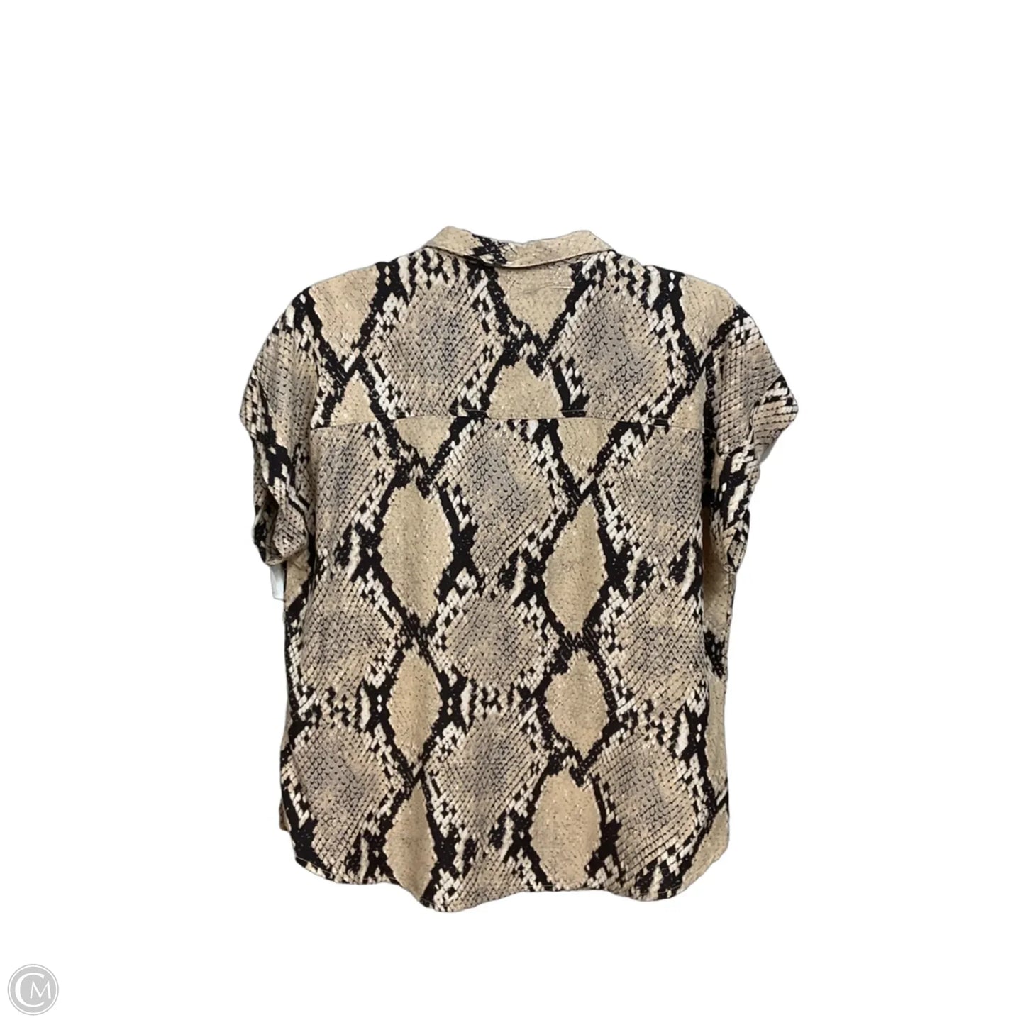 Blouse Short Sleeve By Cmc In Snakeskin Print, Size: M