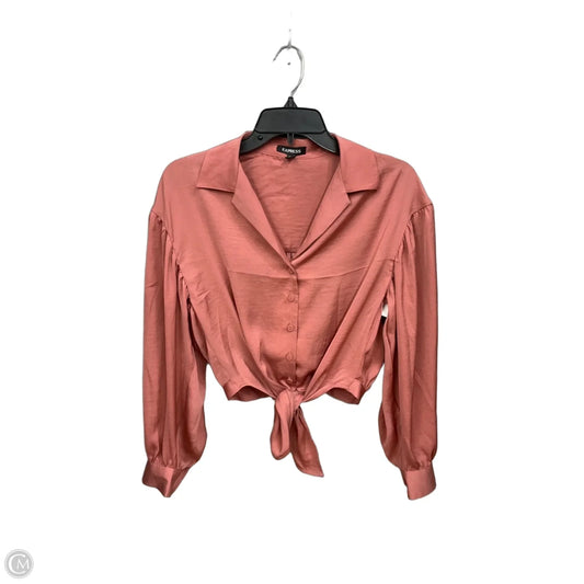 Blouse Long Sleeve By Express In Mauve, Size: Xs