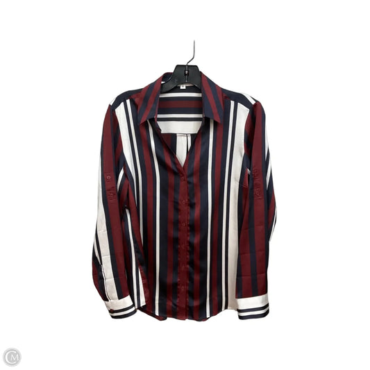 Blouse 3/4 Sleeve By Loft In Striped Pattern, Size: Mp