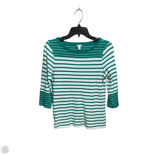 Top 3/4 Sleeve By J. Crew In Striped Pattern, Size: S