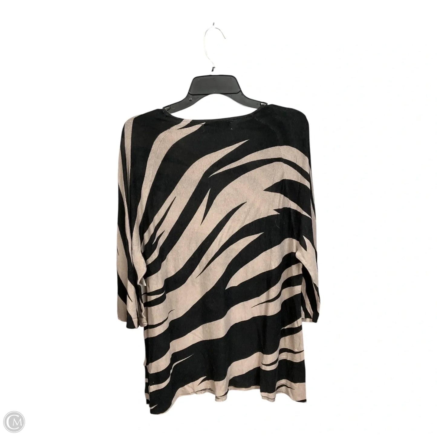 Top 3/4 Sleeve By Kasper In Black & Grey, Size: Xl