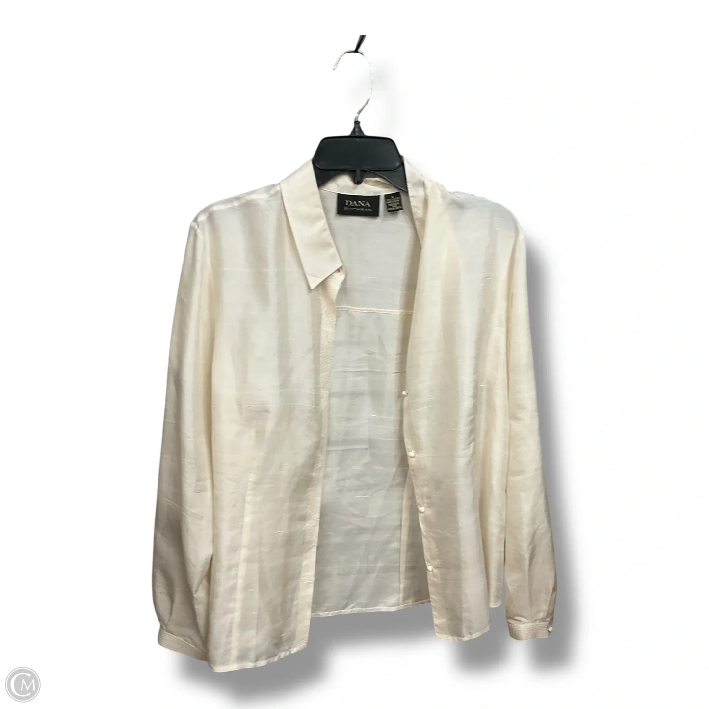 Blouse Long Sleeve By Dana Buchman In Cream, Size: Xl