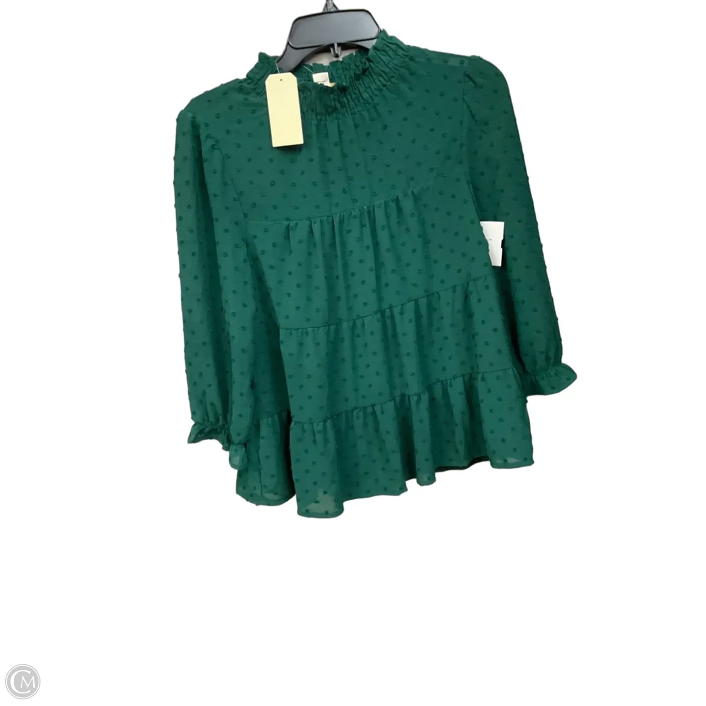 Top Long Sleeve By Monteau In Green, Size: L