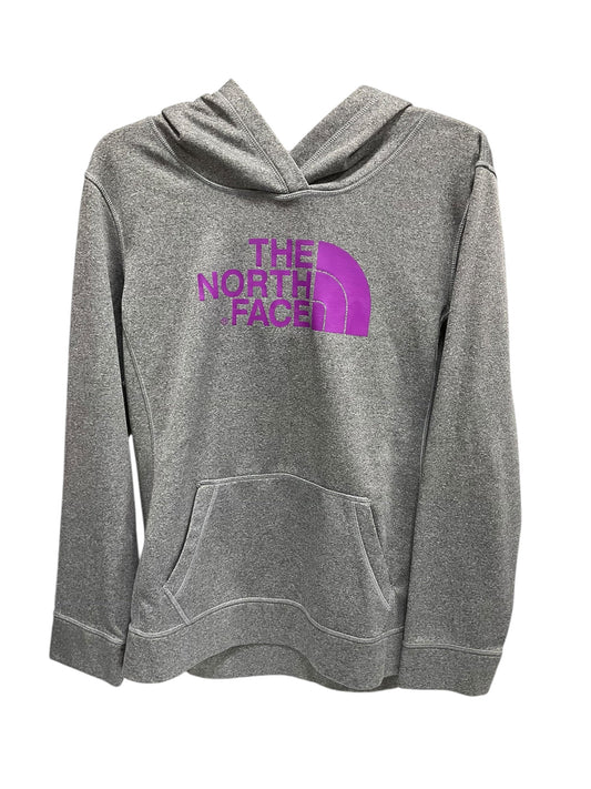 Athletic Top Long Sleeve Hoodie By The North Face In Grey, Size: Xl