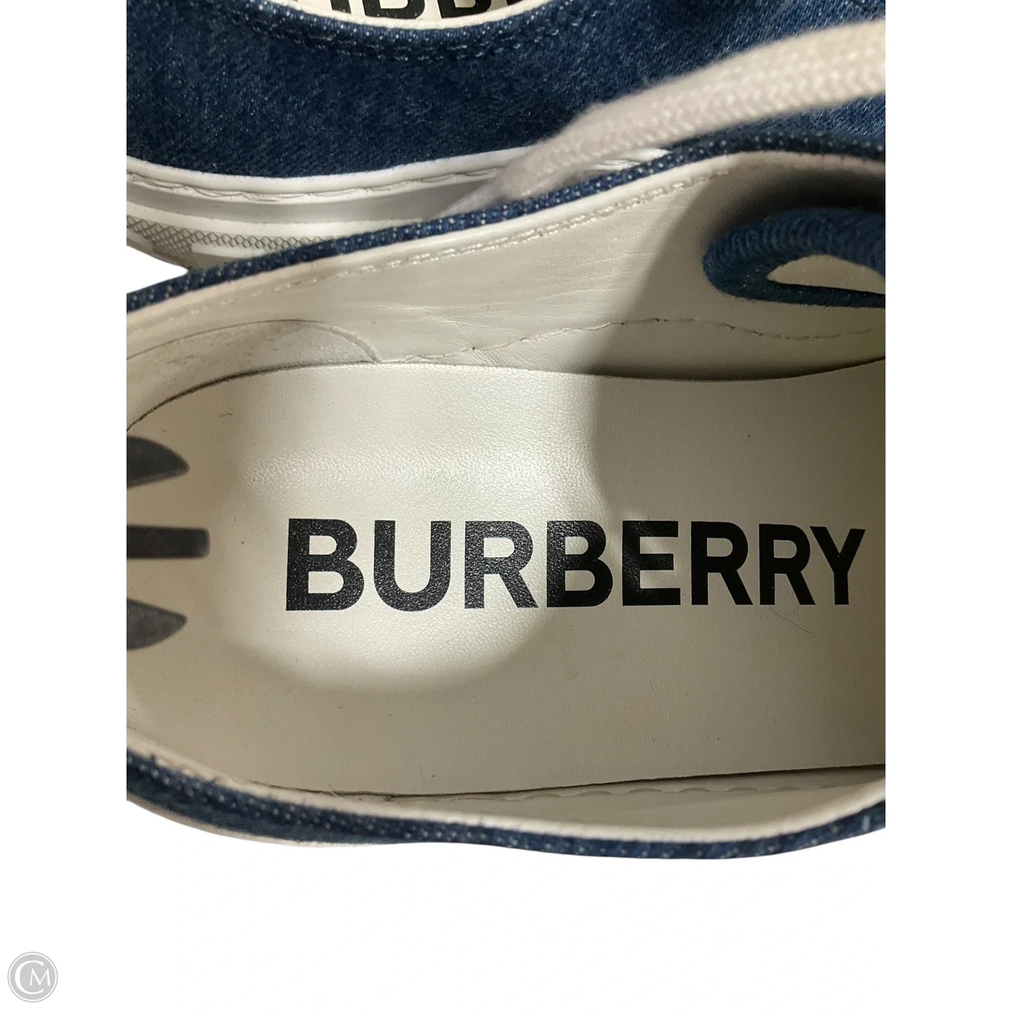 Shoes Luxury Designer By Burberry In Blue & White, Size: 8.5