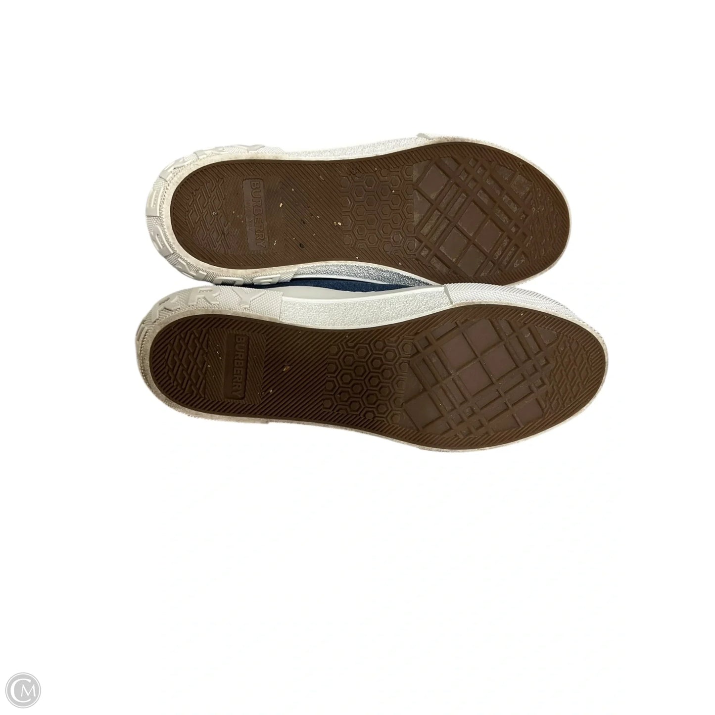 Shoes Luxury Designer By Burberry In Blue & White, Size: 8.5