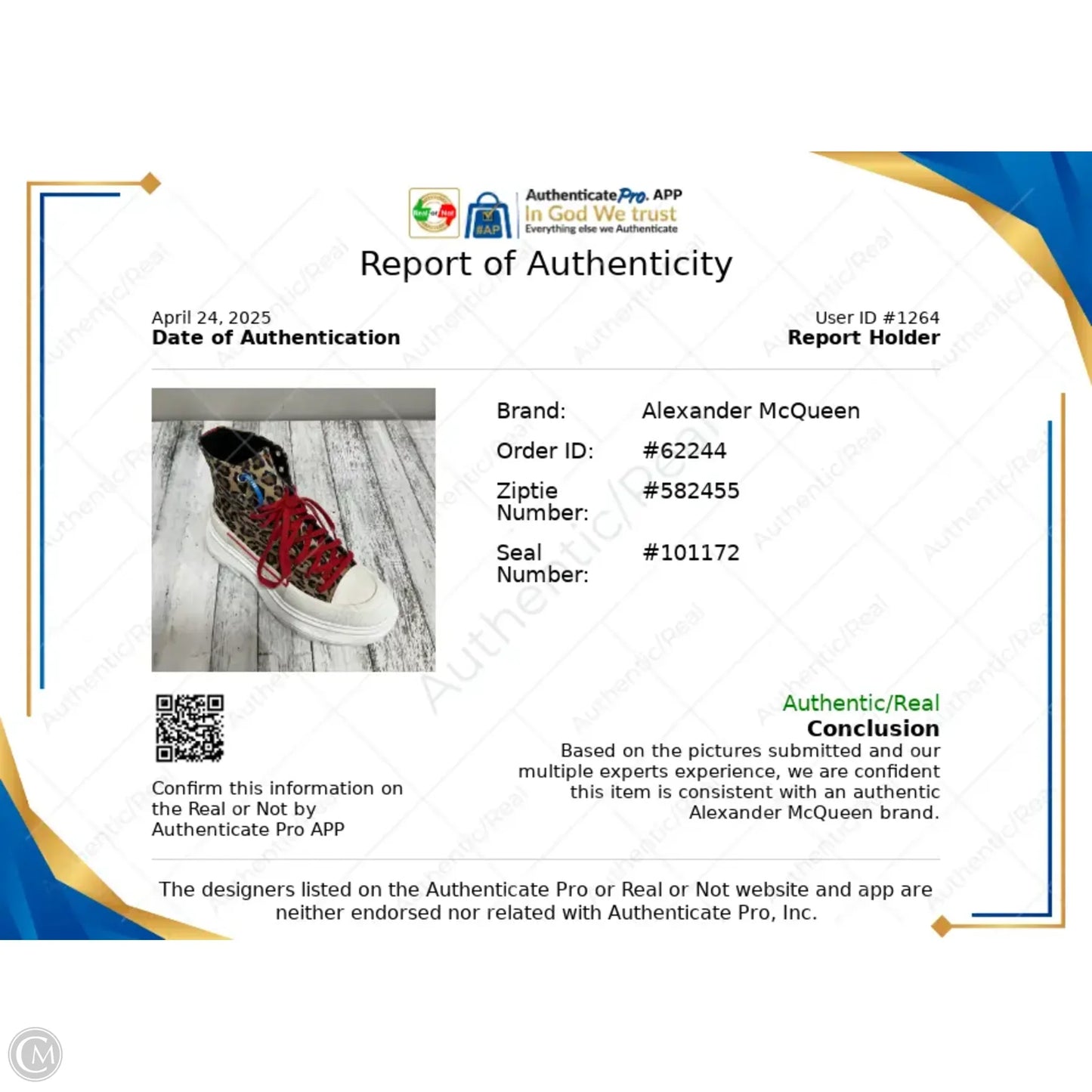 Shoes Luxury Designer By Alexander Mcqueen In Animal Print, Size: 9.5