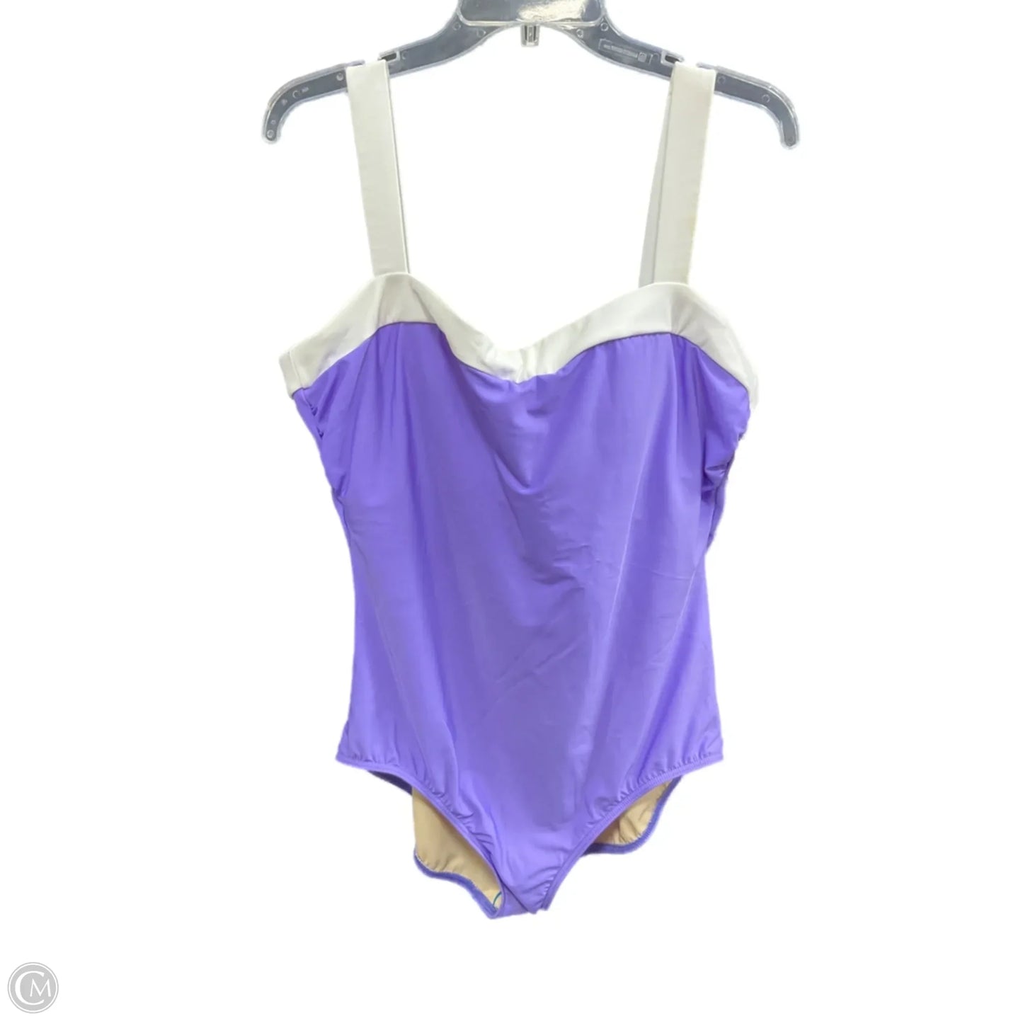 Swimsuit By Clothes Mentor In Purple & White, Size: 18