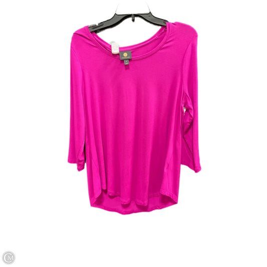 Top Long Sleeve By Jm Collections In Pink, Size: M