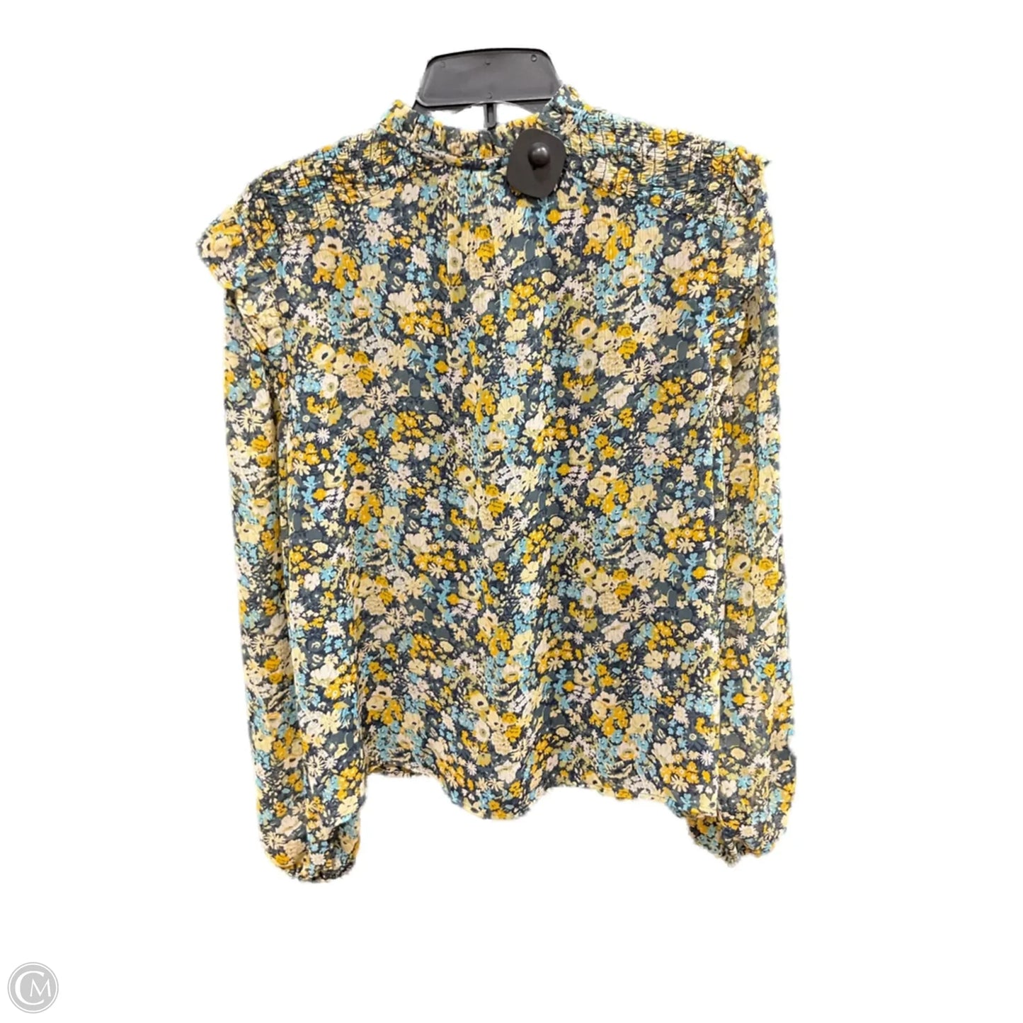 Top Long Sleeve Basic By Loft In Floral Print, Size: M