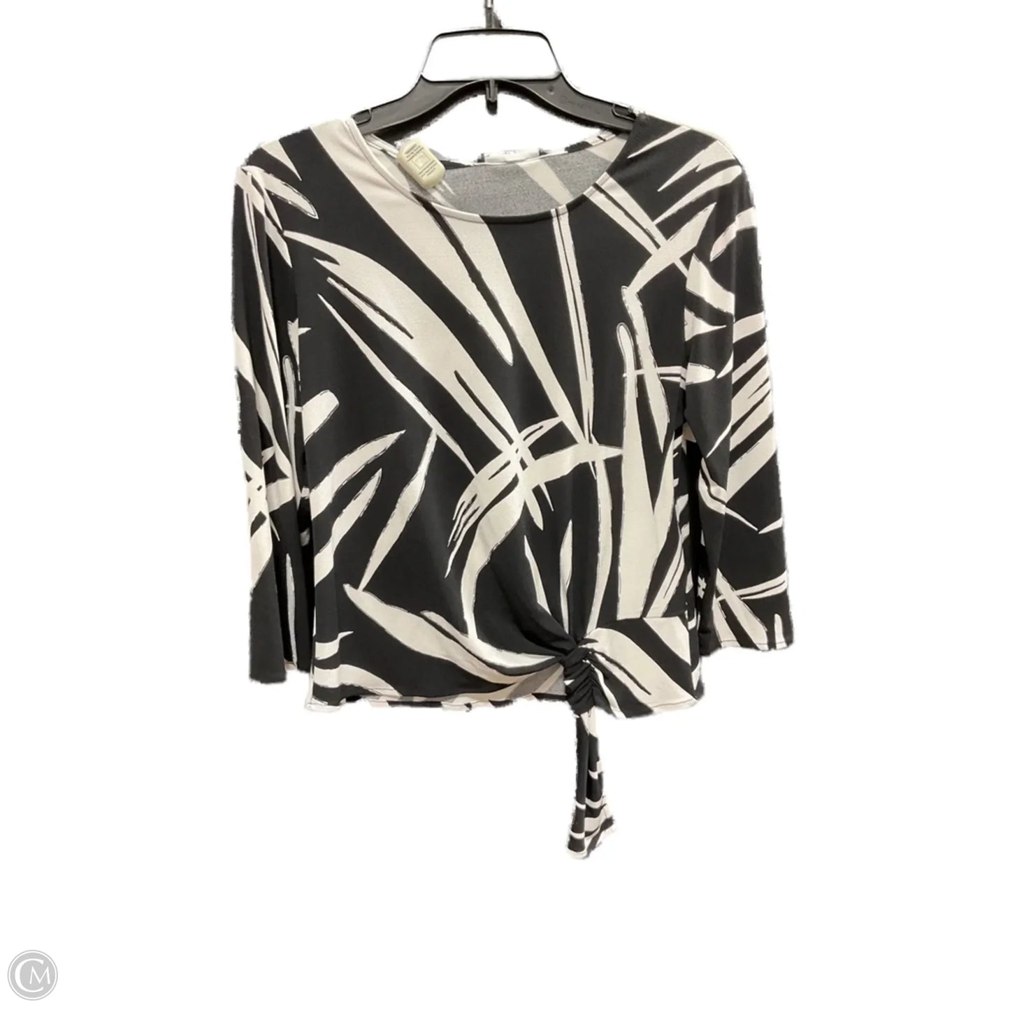 Top 3/4 Sleeve By Clothes Mentor In Black & White, Size: 8