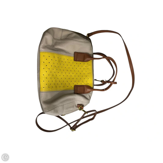Handbag Leather By Fossil, Size: Medium
