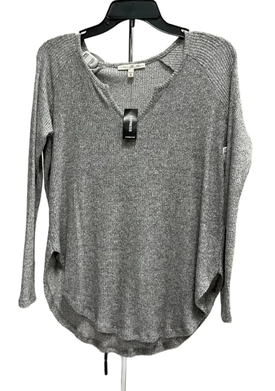 Top Long Sleeve Basic By Express In Grey, Size: Xs