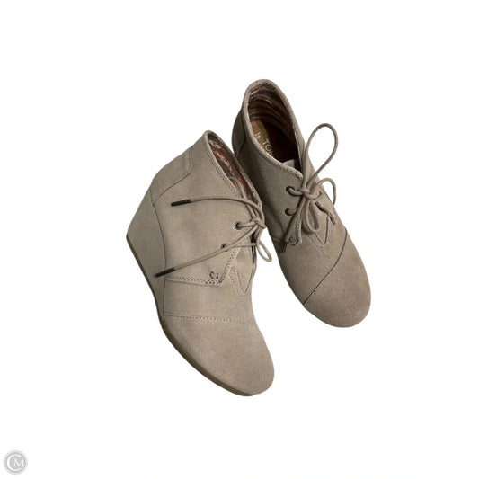 Boots Knee Heels By Toms In Tan, Size: 8.5
