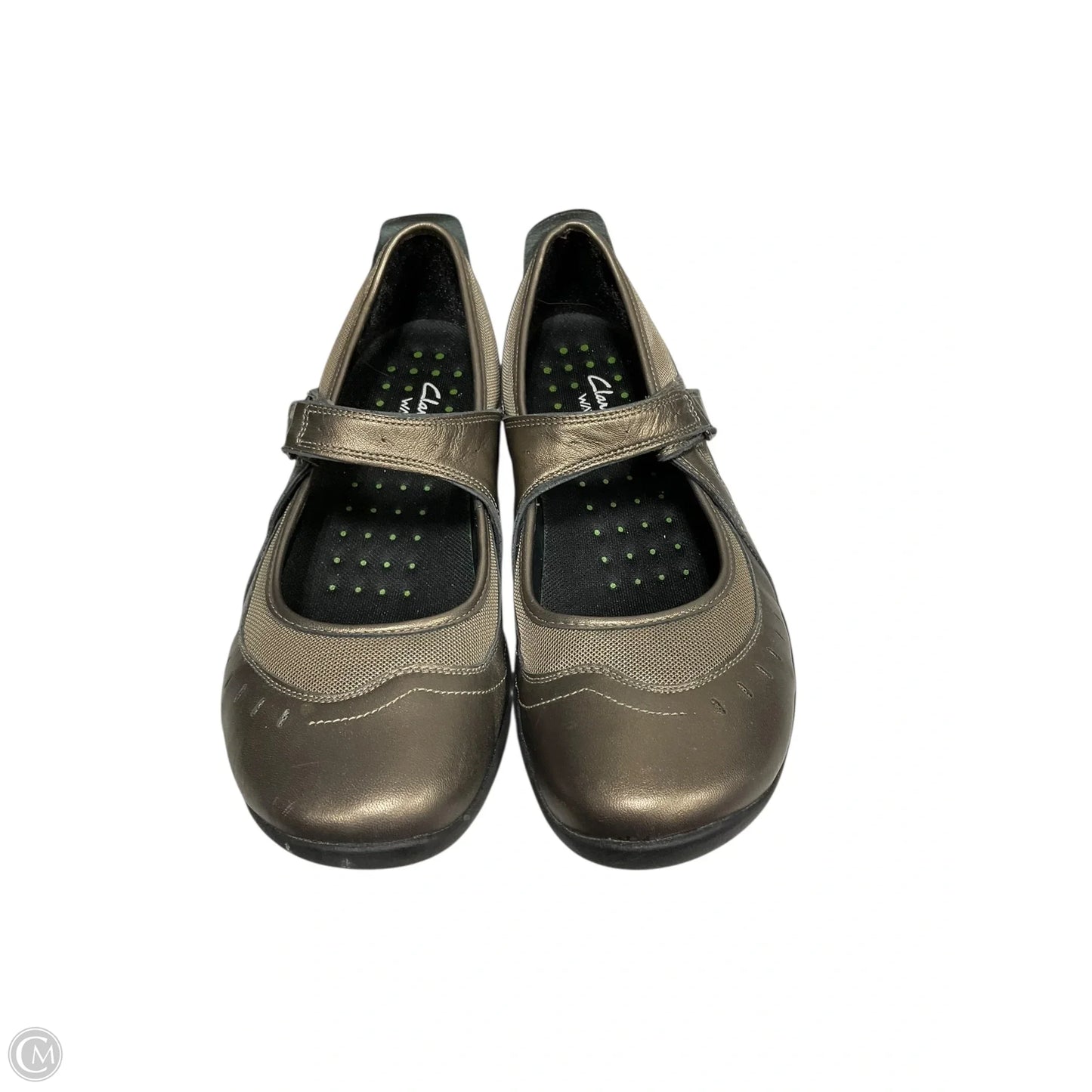 Shoes Heels Block By Clarks In Gold, Size: 10