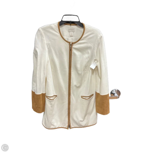 Cardigan By Chicos In Cream & Tan, Size: M