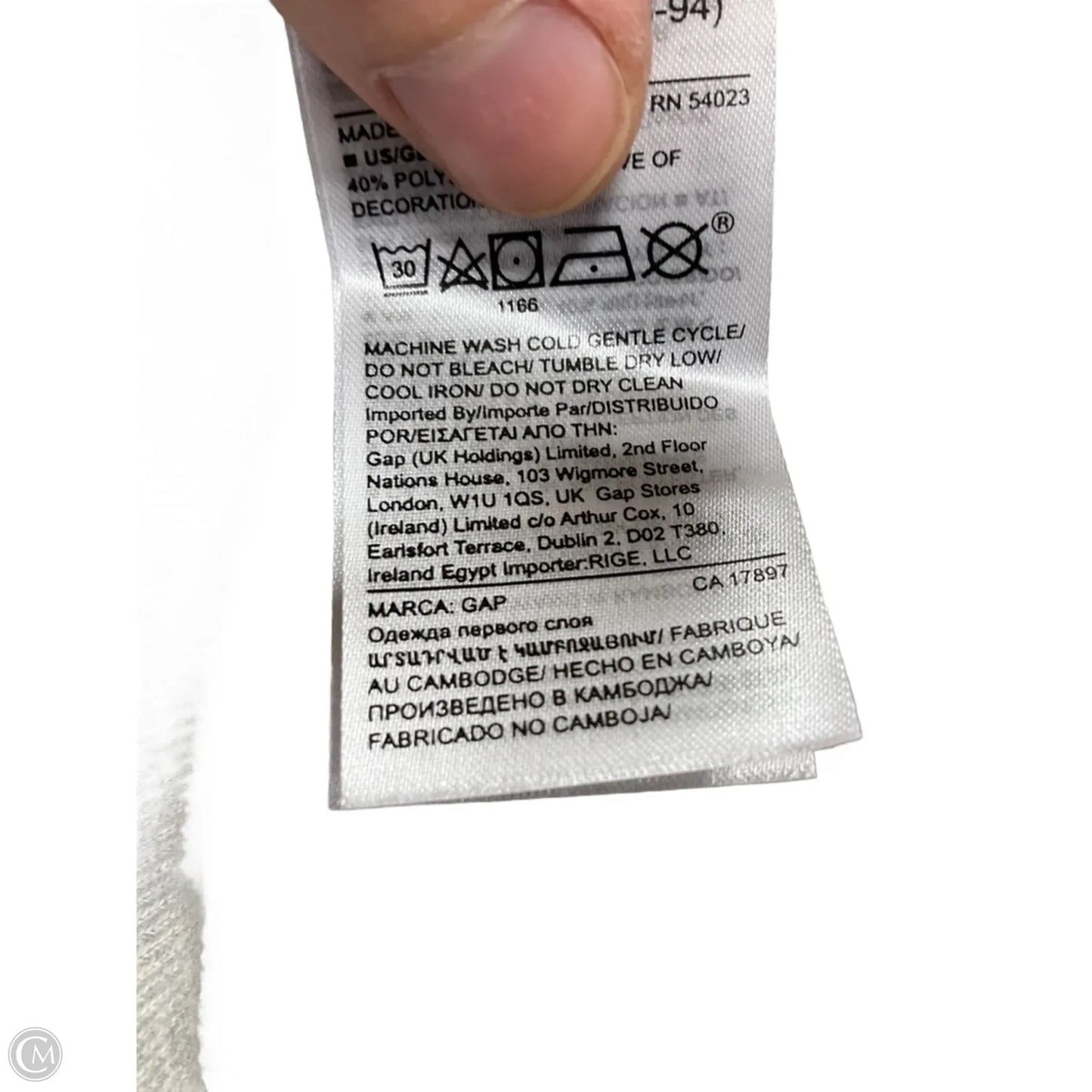 Sweatshirt Hoodie By Gap In Grey, Size: S