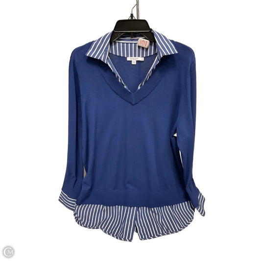 Top Long Sleeve Basic By Chicos In Striped Pattern, Size: Xl