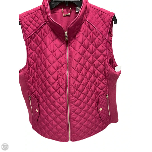 Vest Puffer & Quilted By Chicos In Pink, Size: Xl