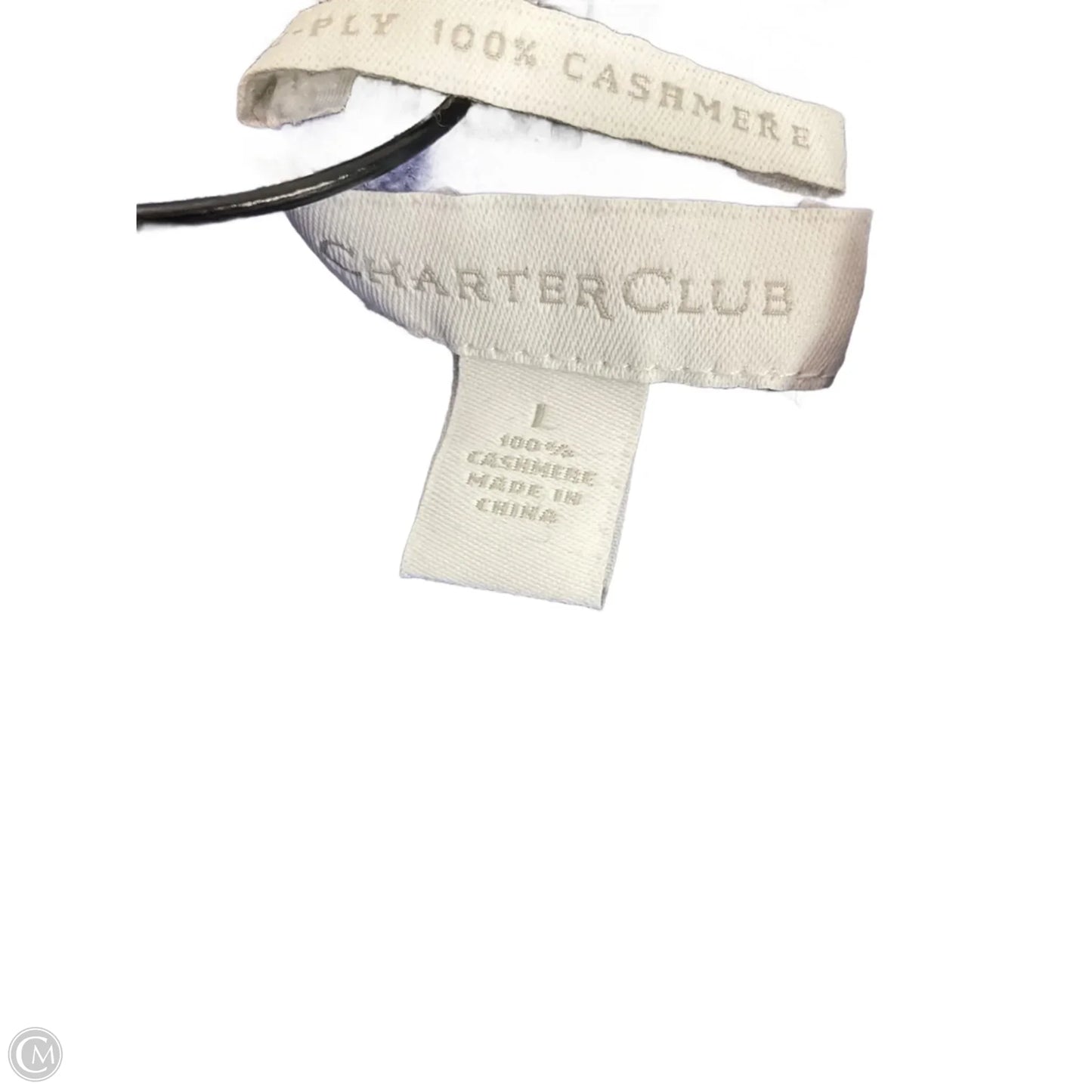 Sweater Cardigan Cashmere By Charter Club In Grey & Purple, Size: L