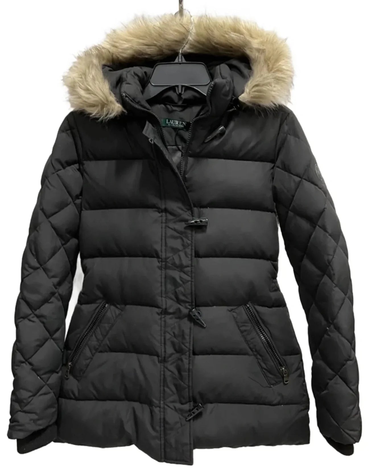 Coat Puffer & Quilted By Lauren By Ralph Lauren In Black, Size: Xs