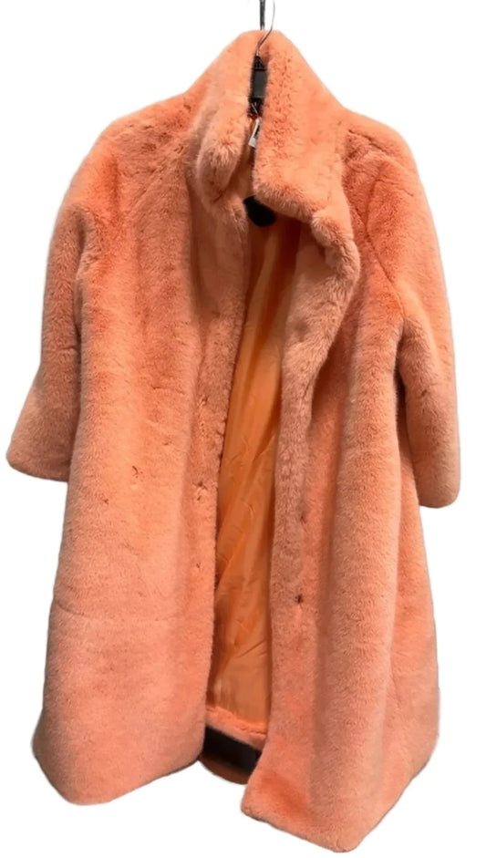Coat Faux Fur & Sherpa By Clothes Mentor In Orange, Size: S