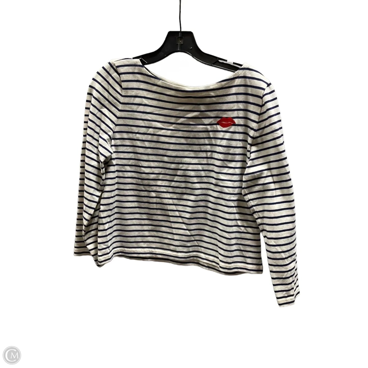 Top Long Sleeve Basic By J. Crew In Striped Pattern, Size: M