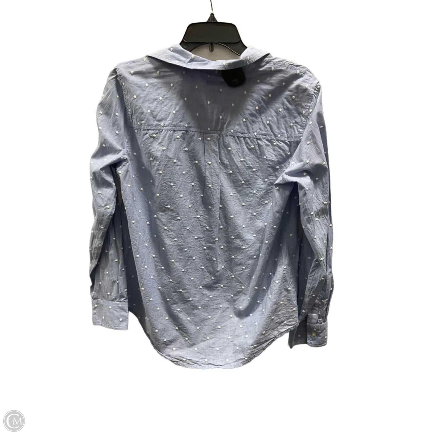 Blouse Long Sleeve By Gap In Polkadot Pattern, Size: M