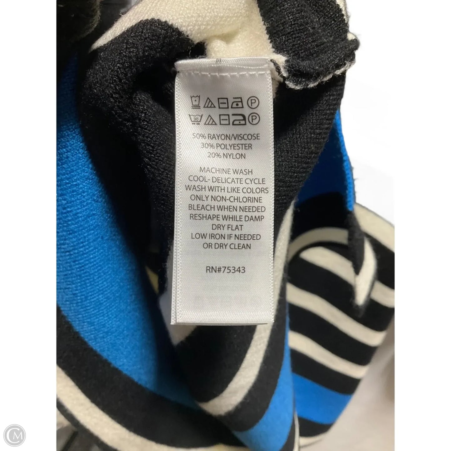 Top Long Sleeve Basic By Jones New York In Striped Pattern, Size: 2x