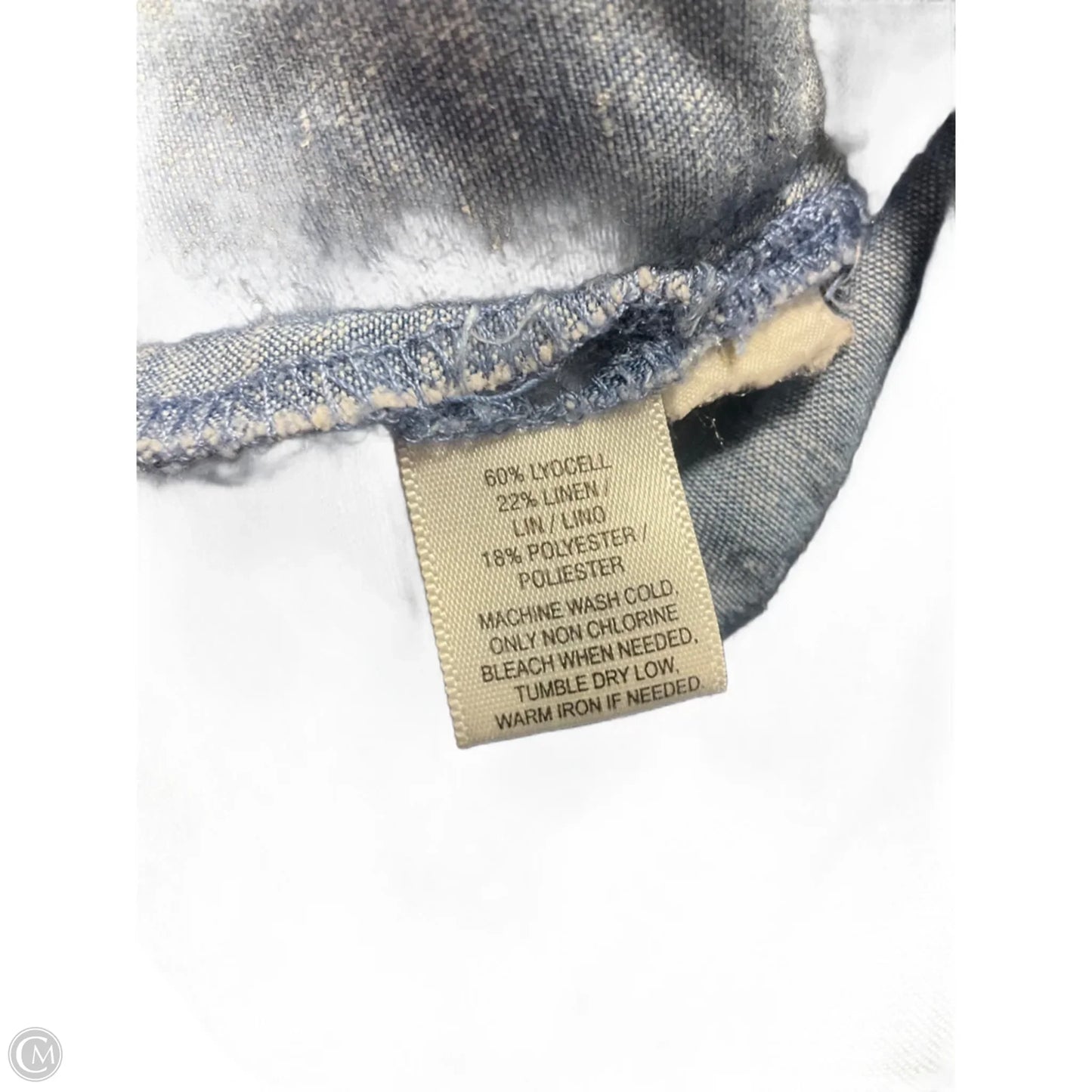 Blouse Long Sleeve By Loft In Blue Denim, Size: S