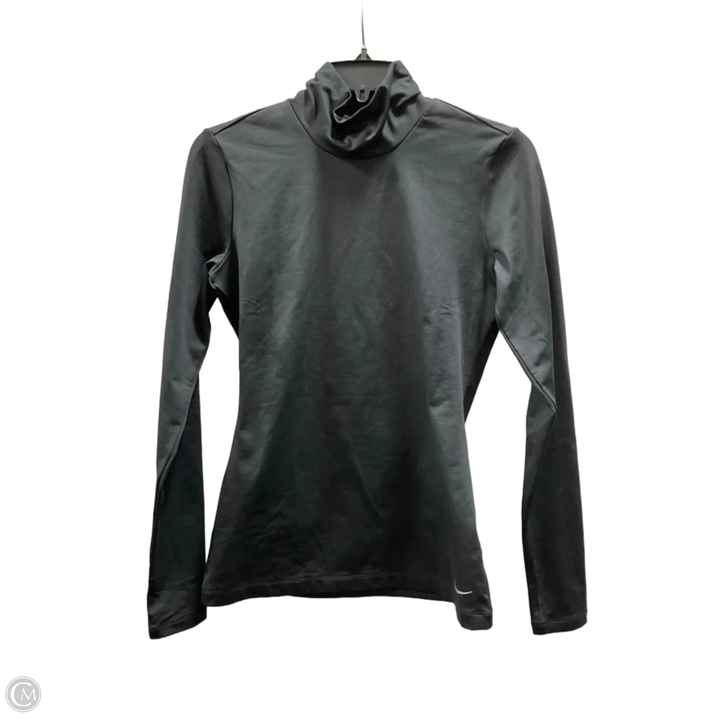 Athletic Top Long Sleeve Collar By Nike In Black, Size: S