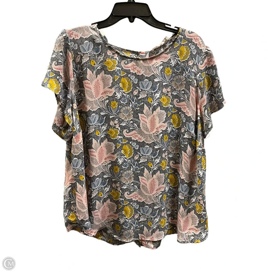 Top Short Sleeve Basic By Catherine Malandrino In Floral Print, Size: Xl