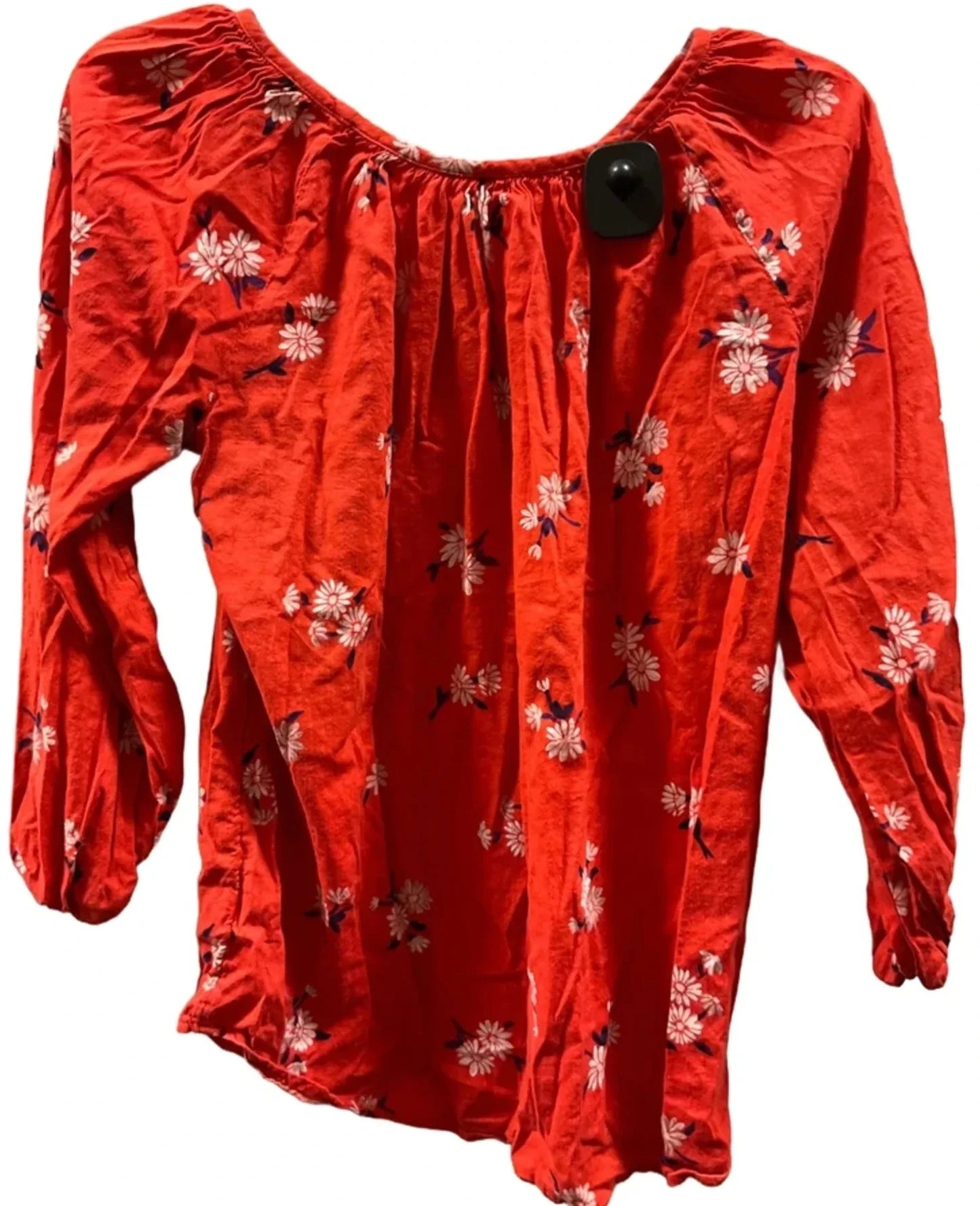 Top 3/4 Sleeve Basic By Old Navy In Floral Print, Size: M
