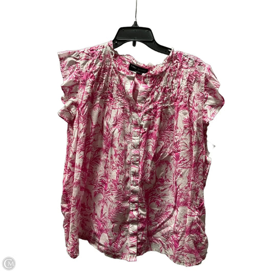 Top Sleeveless Basic By Lane Bryant In Pink & White, Size: 16