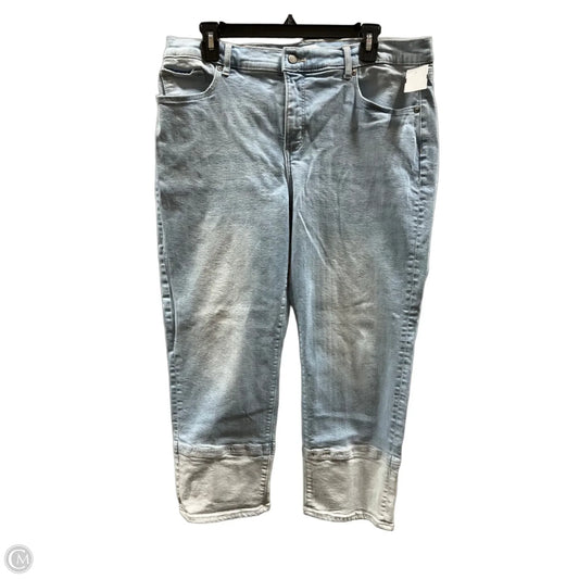 Jeans Straight By Loft In Blue Denim, Size: 14