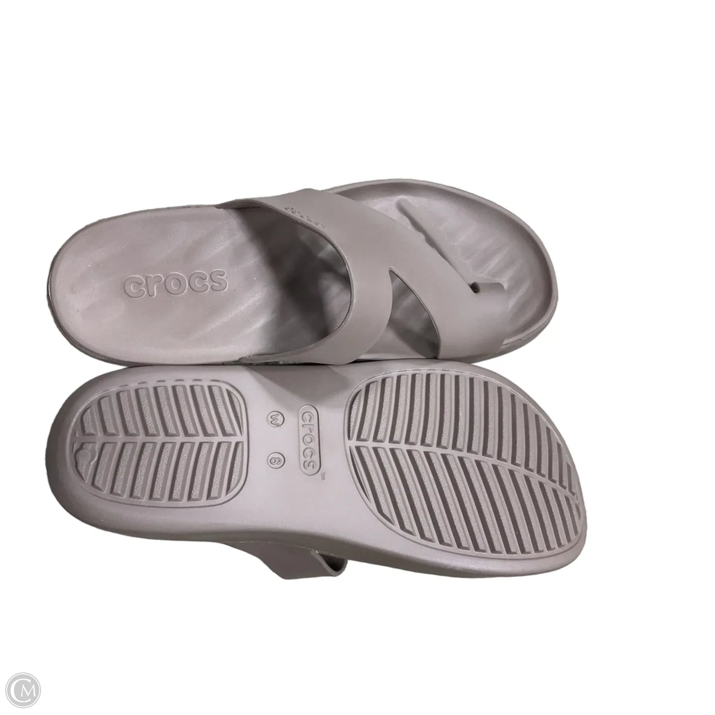 Sandals Heels Block By Crocs In Tan, Size: 8