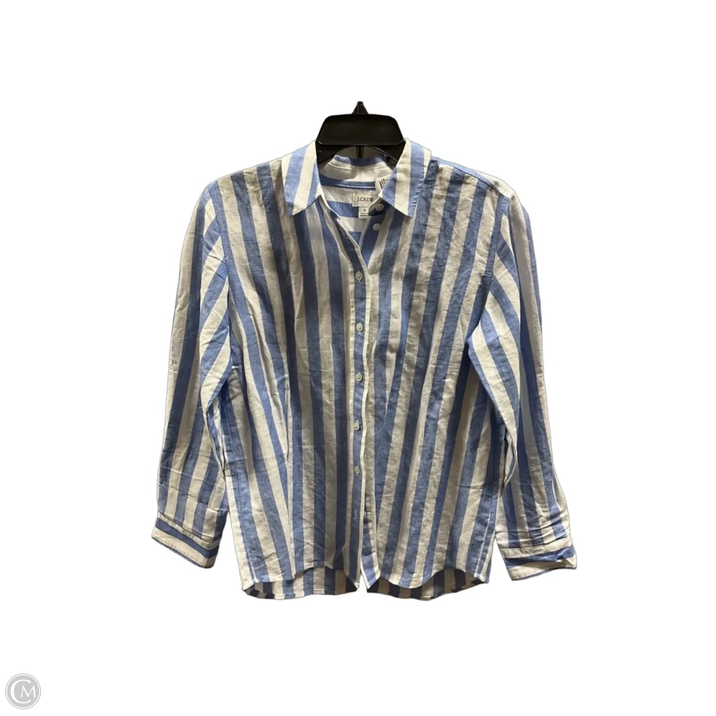 Blouse Long Sleeve By J. Crew In Striped Pattern, Size: S