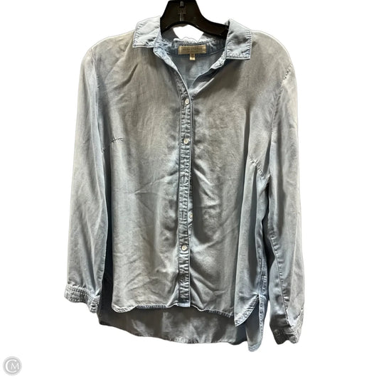 Blouse Long Sleeve By Clothes Mentor In Blue Denim, Size: S