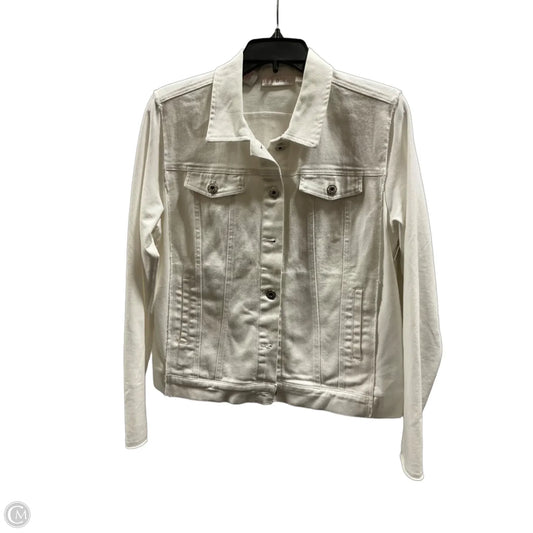 Jacket Denim By Clothes Mentor In White, Size: S